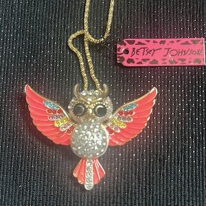 Betsey Johnson Vibrant Owl Pendant Necklace